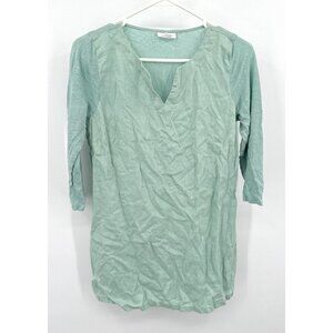 J Jill Pure Jill Linen Tunic Top S Green Boho